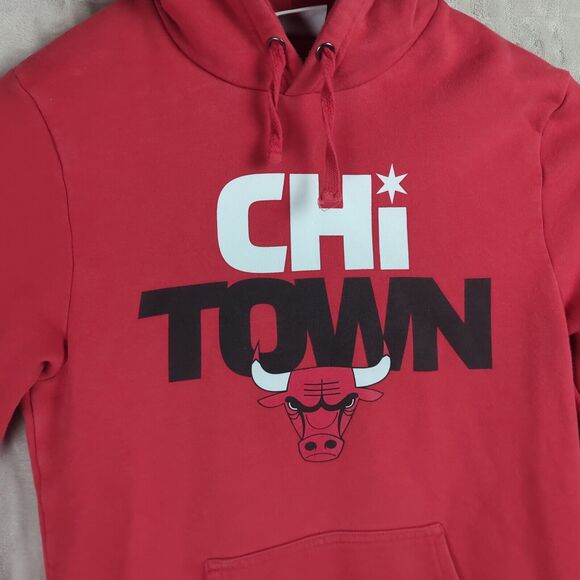 Chicago Bulls NBA Chi Town Fanatics Red Pullover Hoodie Size Medium Rare Item - Picture 2 of 11